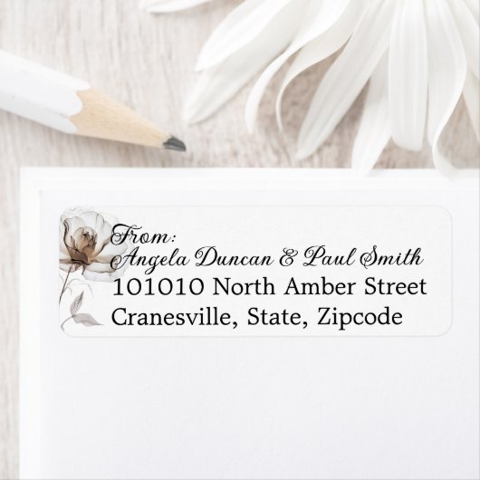 Étiquette Return Address Labels Soft Rose (En situation)