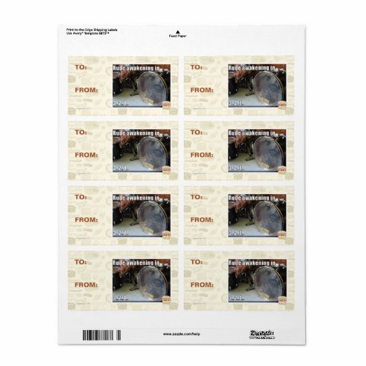 Étiquette Réveil brutal (Feuille entière)