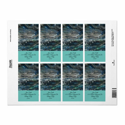 Étiquette Rêves de la peinture abstraite Ocean'20 (Feuille entière)