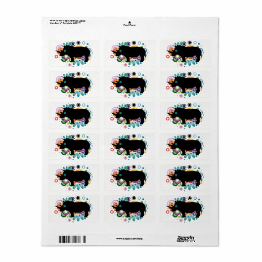 Étiquette rhinocéros Abstraits (Feuille entière)