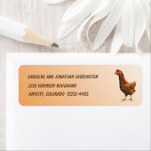 Étiquette Rhode Island Red Hen Chicken Adresse de retour Lab (En situation)