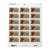 ÉTIQUETTE RHODESIAN RIDGBACK (Feuille entière)