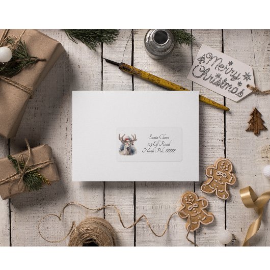 Étiquette Rindeer Rustique Noël, coutume