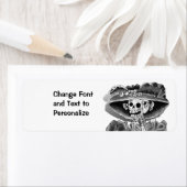 Étiquette Rire Skeleton Woman à Bonnet (En situation)