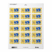 Étiquette Rire Skeleton Woman dans Blue Bonnet (Feuille entière)