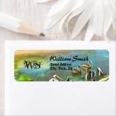 Étiquette River Pelicans 0330 Adresse (En situation)