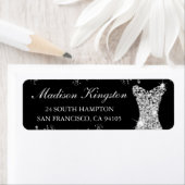 Étiquette Robe à paillettes diamantées pour fête d'anniversa (En situation)