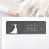 Étiquette Robe Mariage moderne et Fête des mariées Coeurs d' (En situation)