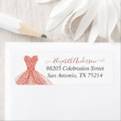 Étiquette Robe rose rousse Robe Fille Rose Or (En situation)