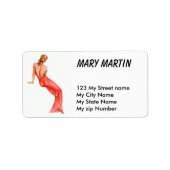 Étiquette Robe rouge rétro (Devant)