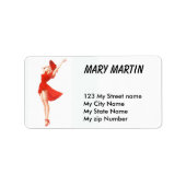 Étiquette Robe rouge Vintage Retro (Devant)