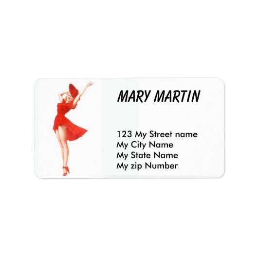 Étiquette Robe rouge Vintage Retro (Devant)