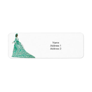Étiquette Robe verte blanche époustouflante de dame victorie