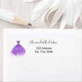 Étiquette Robe violette blanc élégant adresse de retour (En situation)