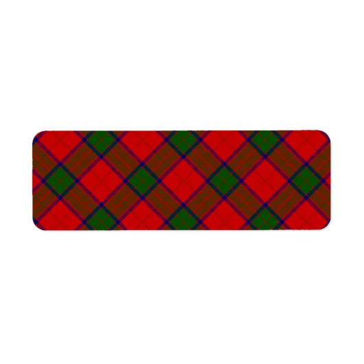 Étiquette Robertson tartson rouge vert plaid (Devant)
