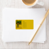 Étiquette Robin des Bois, son cou et sa flèche (En situation)