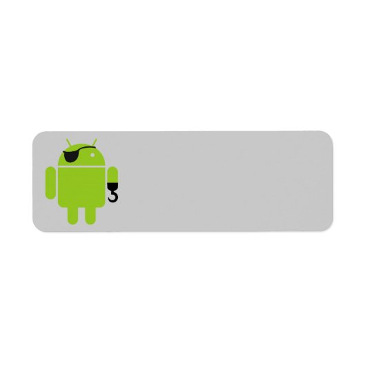 Étiquette Robot Android puissant pirate (Devant)