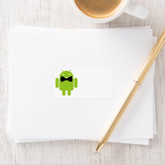 Étiquette Robot Androïde vert à part entière (En situation)