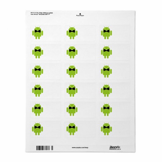 Étiquette Robot Androïde vert à part entière (Feuille entière)