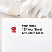 Étiquette Robot rouge rétro (En situation)