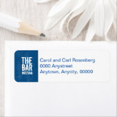 Étiquette Rock Band Bar Mitzvah Adresse de retour en bleu (En situation)