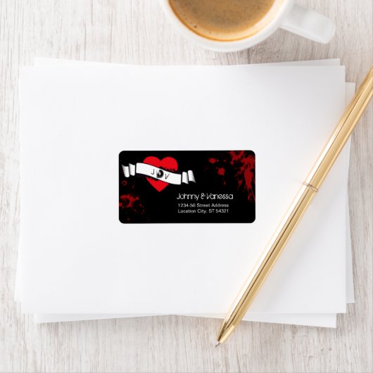 Étiquette Rock & Roll Grungy Heart Music Mariage à thème (En situation)