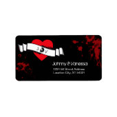 Étiquette Rock & Roll Grungy Heart Music Mariage à thème (Devant)