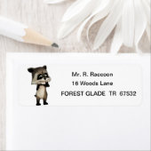 Étiquette Rocky the mignon Cartoon Raccoon (En situation)