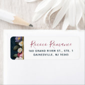 Étiquette Rococo Damassé & Floral Élégant Adresse de Retour (En situation)