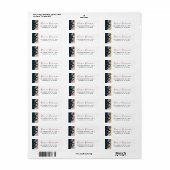 Étiquette Rococo Damassé & Floral Élégant Adresse de Retour (Feuille entière)