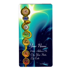 ÉTIQUETTE RODE D'ASCLEPIUS 7 CHAKRAS, YOGA, ÉNERGIE SPIRITUE