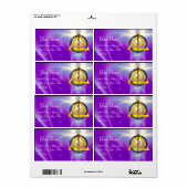 Étiquette RODE DU SYMBOLE DENTISTE ASCLEPIUS, violet (Feuille entière)