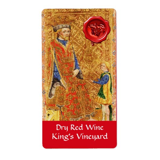 ÉTIQUETTE ROI'S VINEYARD RED WINE WAX SEAL / TAROTS ANCIENS (Devant)