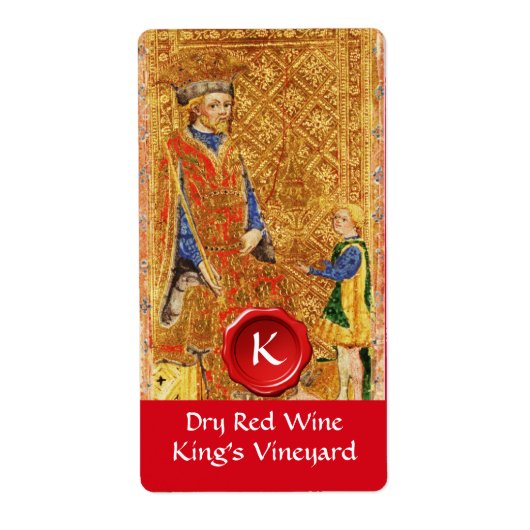 ÉTIQUETTE ROI'S VINEYARD RED WINE WAX SEAL / TAROTS ANCIENS (Devant)