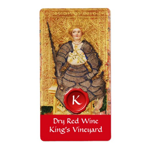 ÉTIQUETTE ROI'S VINEYARD RED WINE WAX SEAL / TAROTS ANCIENS (Devant)