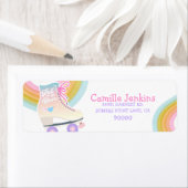 Étiquette Roller Sking Anniversaire Adresse de retour (En situation)