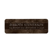 Étiquette Romance en bronze de minuit | Satiny Grunge Damask (Devant)