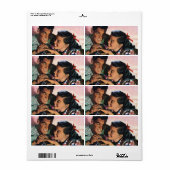 Étiquette Romance vintage, amour du lycée en amour (Feuille entière)