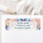 Étiquette Romantic bows and floral  (En situation)