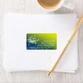 Étiquette Romantic Country Dandelion Adresse du Mariage (En situation)