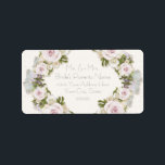 Étiquette Romantic Floral Blush Rose Vintage Adresse de reto<br><div class="desc">Fête des mariées, invitations de mariage, fêtes d'anniversaire, Baby showers ou autres événements féminins sont facilement customisés avec ces étiquettes spéciaux. Créé pour être mélangé et assorti avec une combinaison parfaitement coordonnée de couleurs. Fabriqué avec des images peintes à la main d'originaux de roses miniatures délicats en rose doux avec...</div>