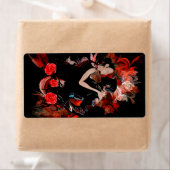 Étiquette Romantic tango dancers on red fractal (En situation)