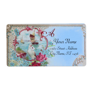ÉTIQUETTE ROMANTICA, DOVE, BUE FLORAL BEACH MONOGRAM MARIAGE
