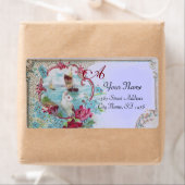 ÉTIQUETTE ROMANTICA, DOVE, BUE FLORAL BEACH MONOGRAM MARIAGE (En situation)