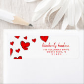 Étiquette Romantique Coeurs rouges Saint Valentin (En situation)