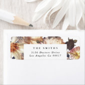 Étiquette Romantique Moderne Fleur Florale Adresse de retour (En situation)