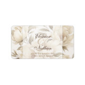 Étiquette Romantique Peonies Beige Floral Mariage de automne (Devant)