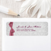 Étiquette romantique Pink Bow et Silver Mariage da (En situation)