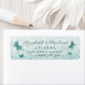 Étiquette Romantique scintilité papillon script mariage étiq (En situation)