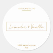 Étiquette rond à bougie parfumée Gold & Lux (Devant)